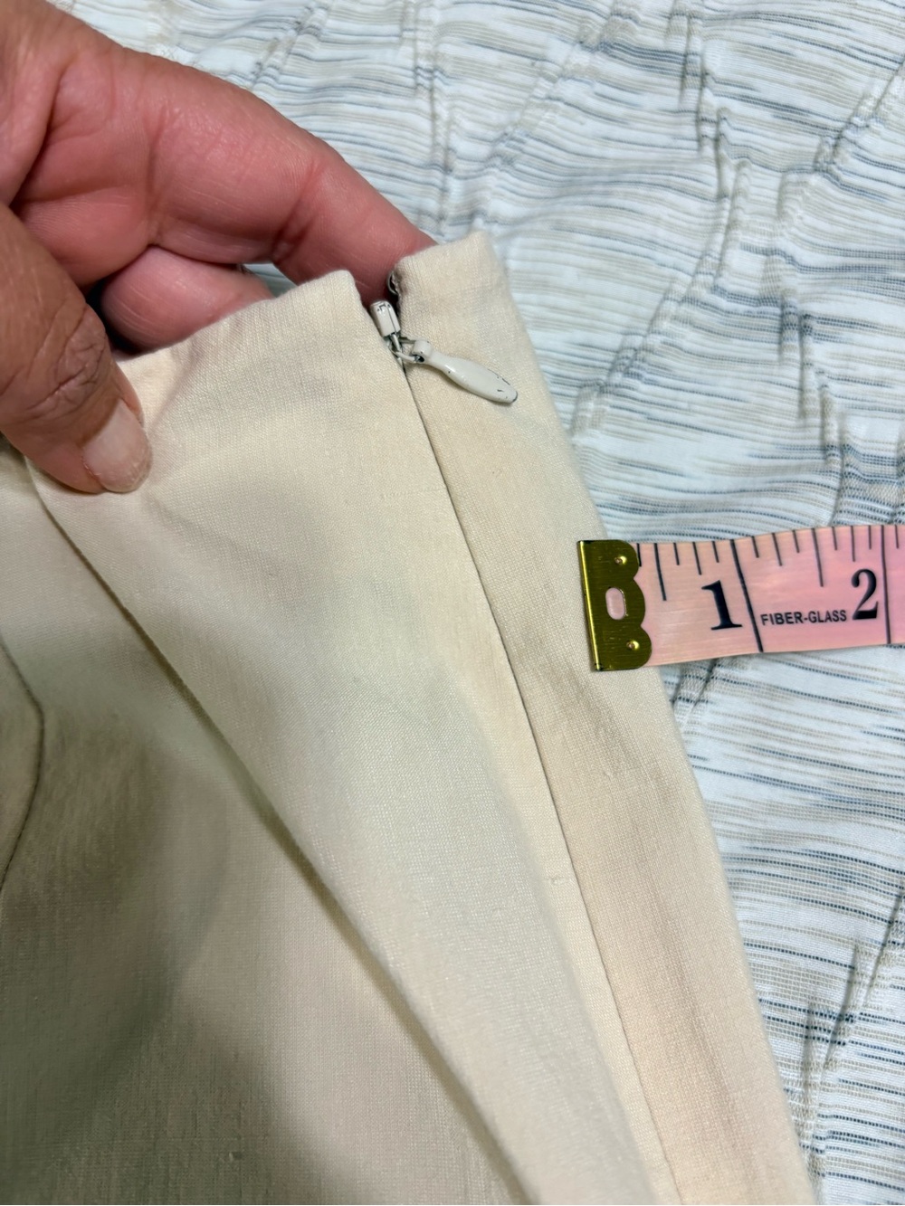 Leggiadro Classic Beige Side Zipper Cotton Silk Blend Quiet Luxury Pants Size 4 - Picture 11 of 14